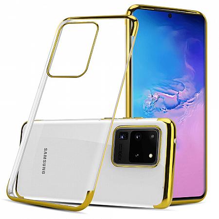 Silicone Cover per Samsung Galaxy S20 Ultra Custodia Protettiva Trasparente Oro